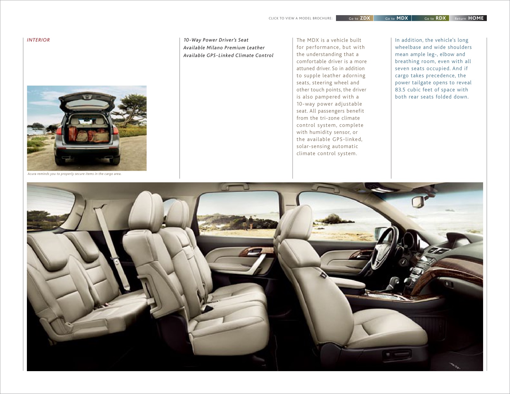 2012 Acura ZDX MDX RDX Brochure Page 30